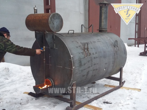 проверка работы дизельной битумоварки