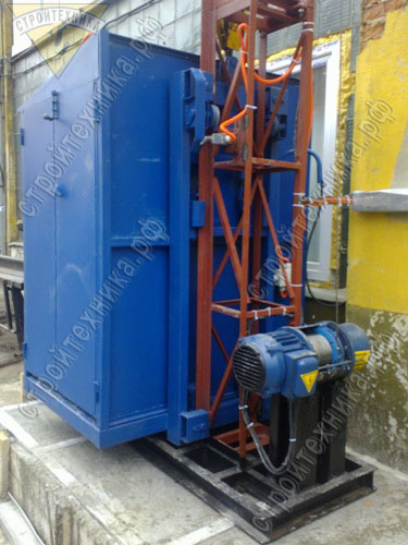 грузовой спецподъёмник с кабиной бункером